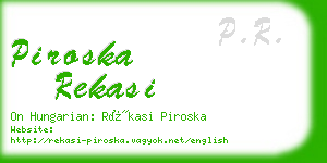 piroska rekasi business card